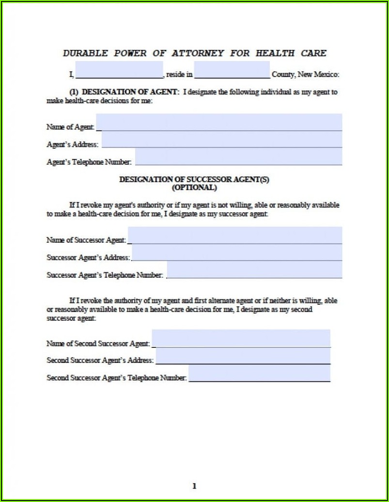 Fillable Medical Power Of Attorney Form