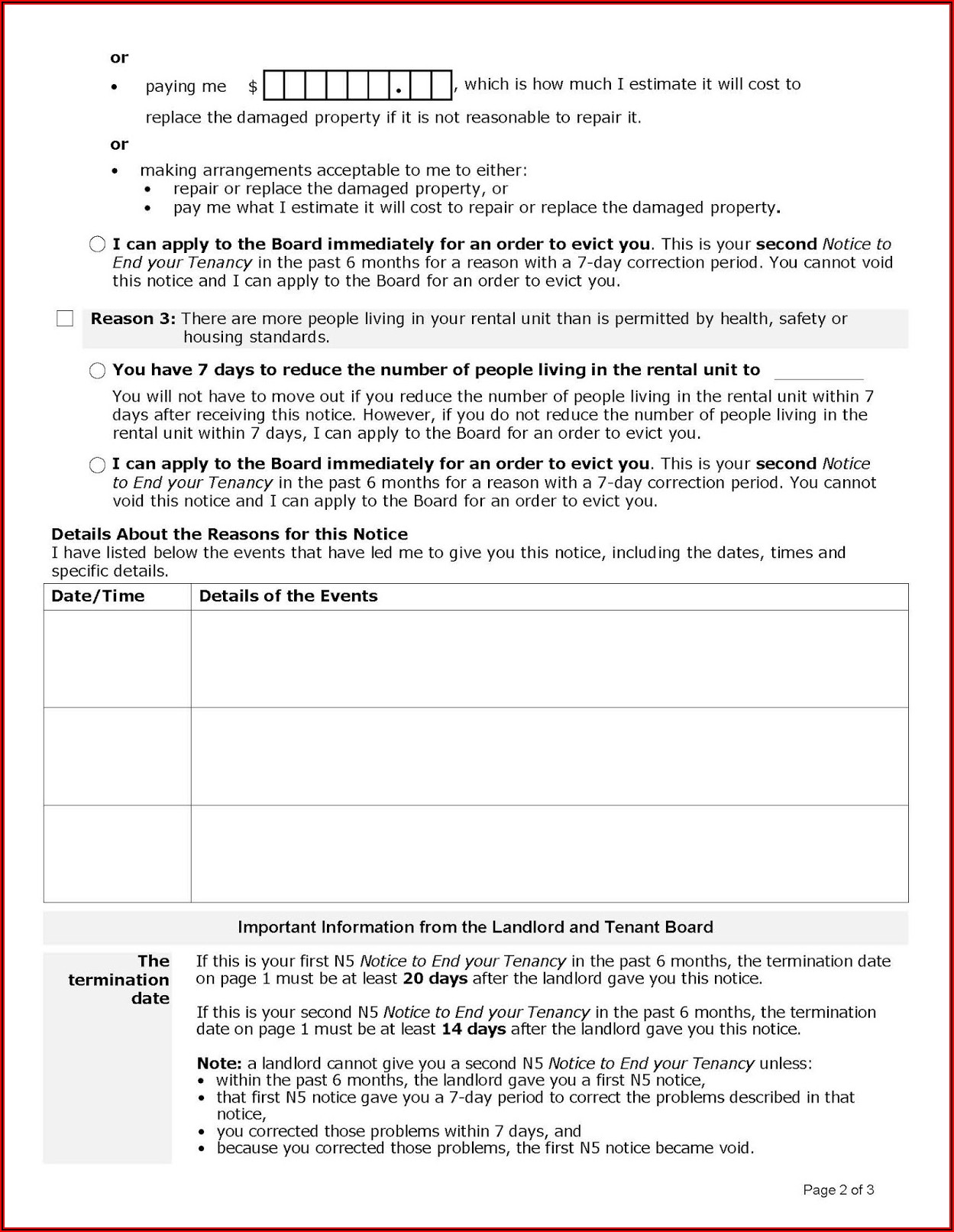 Form To Evict Tenant Ontario