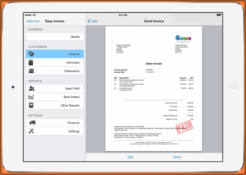 Free Invoice Template Pages