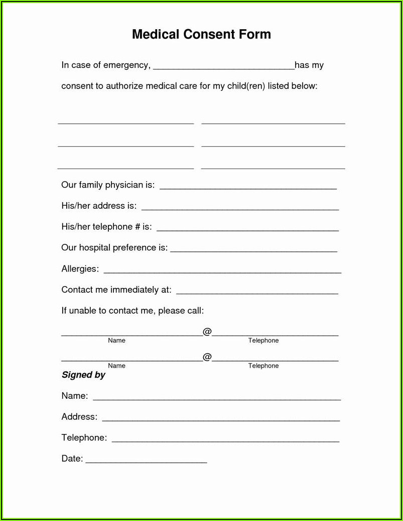 Free Medical Authorization Form