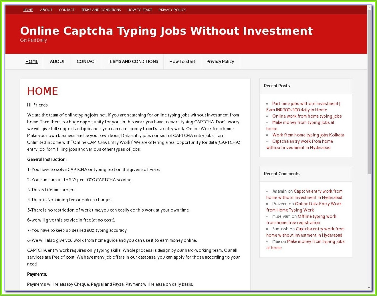 Free Online Form Filling Jobs From Home Without Investment In India