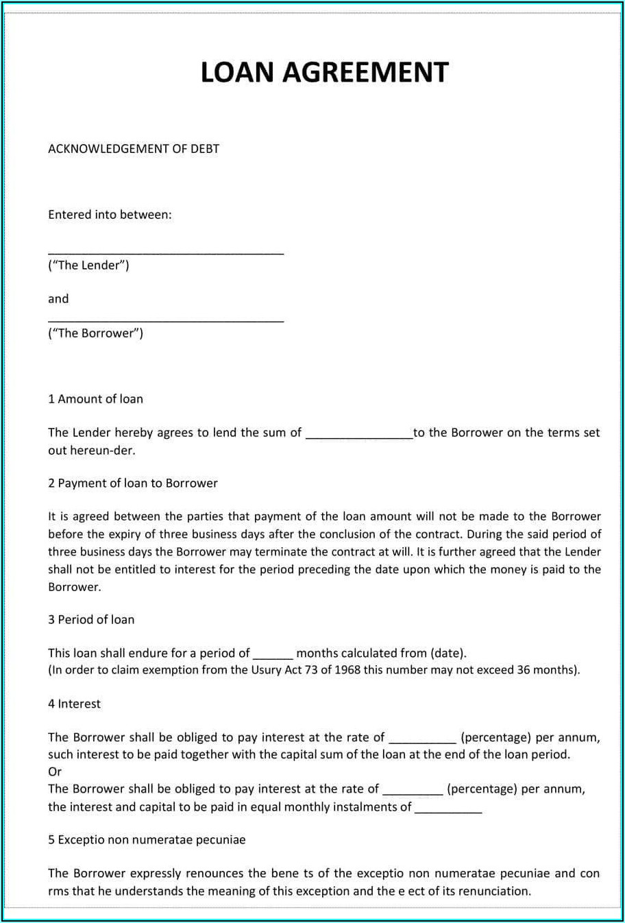 Free Personal Loan Contract Template