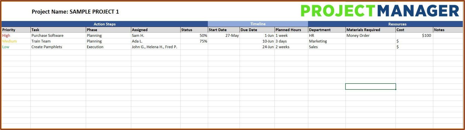 Free Project Implementation Plan Template Excel