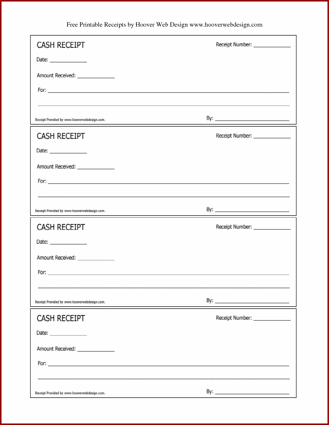 Free Receipt Forms Printable