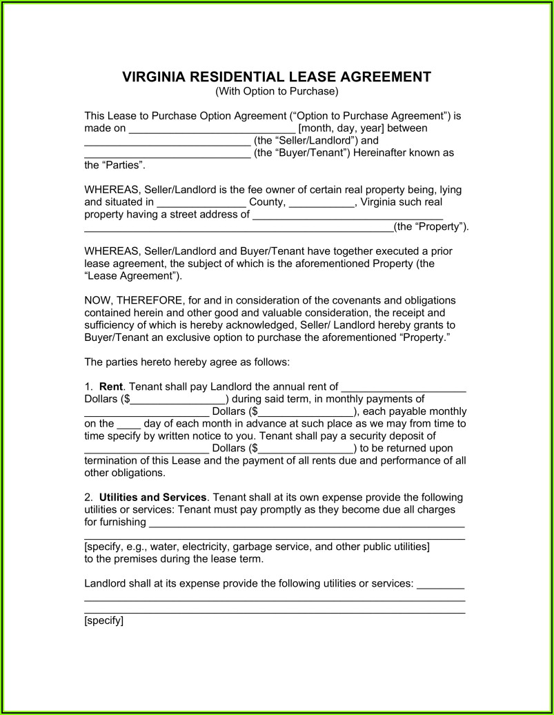Free Rental Application Form Virginia
