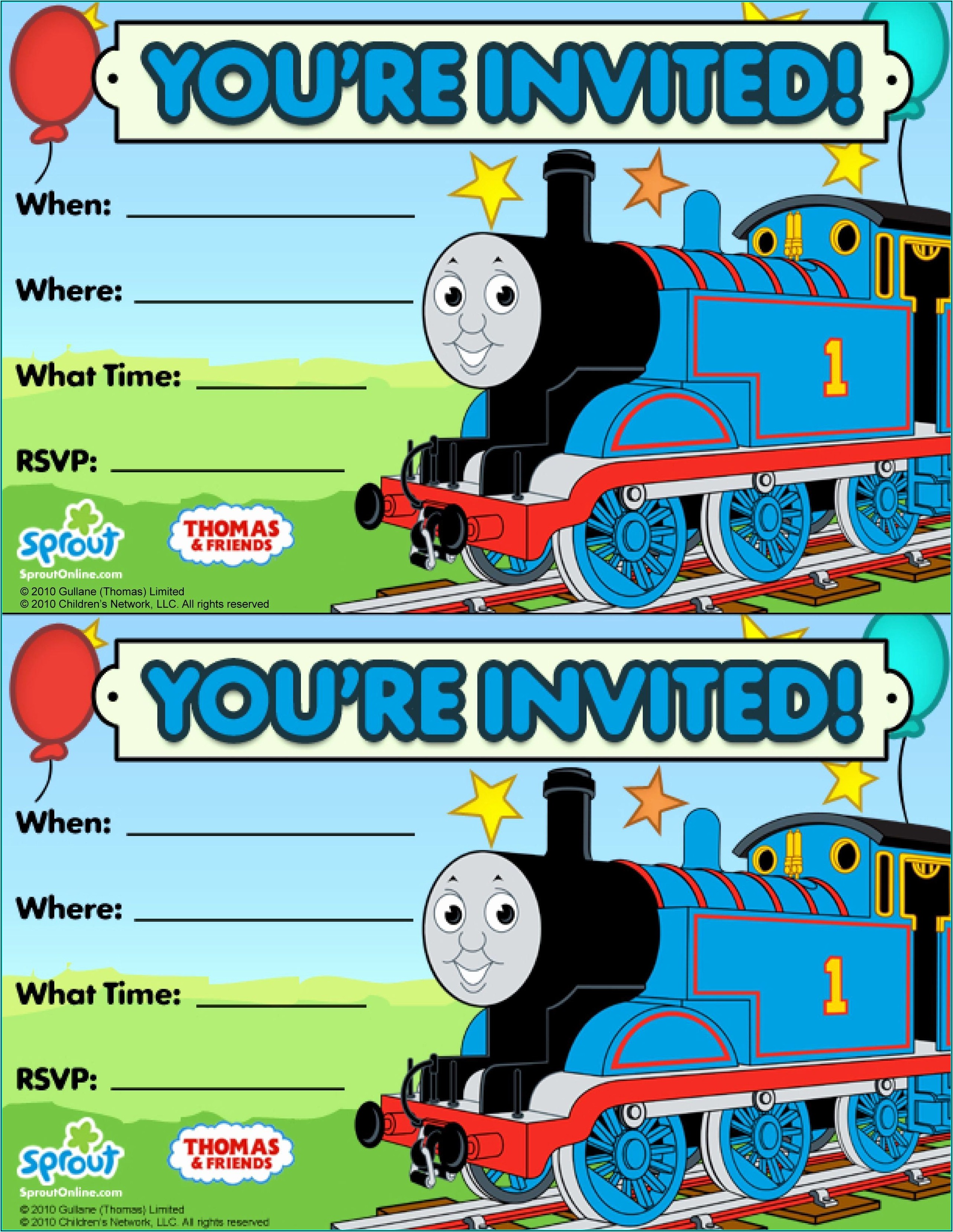 Free Train Party Invitation Template