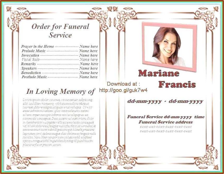 Funeral Service Booklet Template