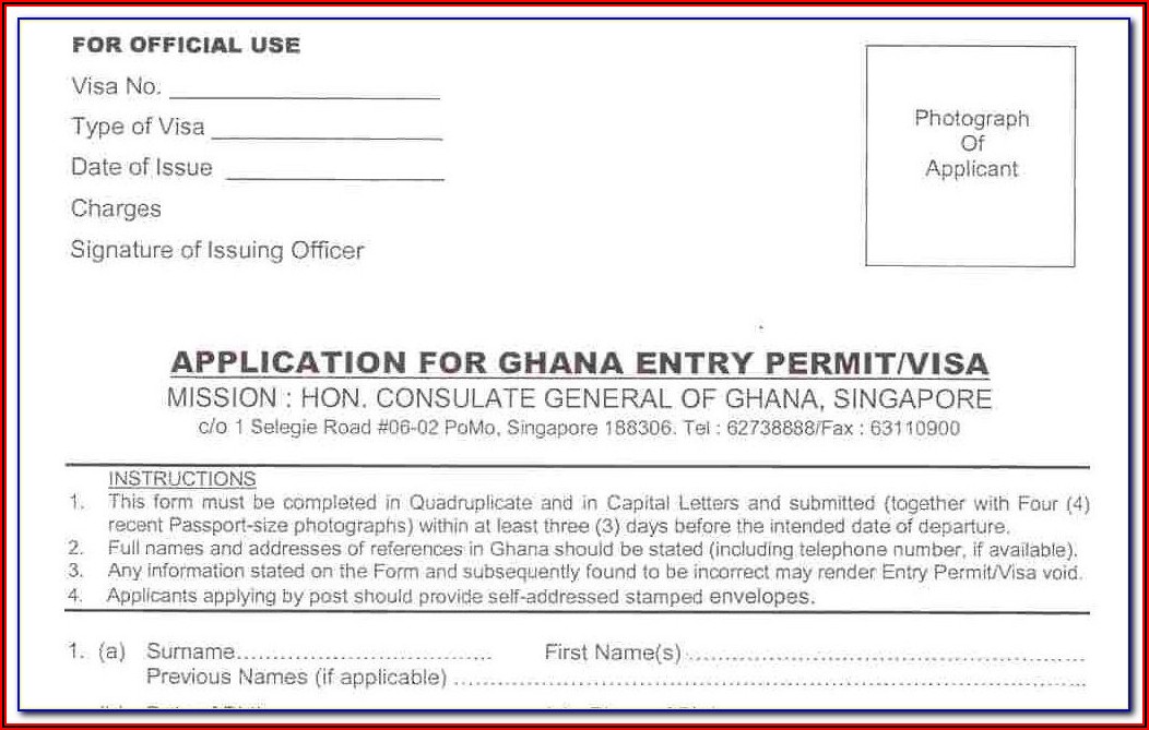 Ghanaian Passport Renewal Application Form Uk