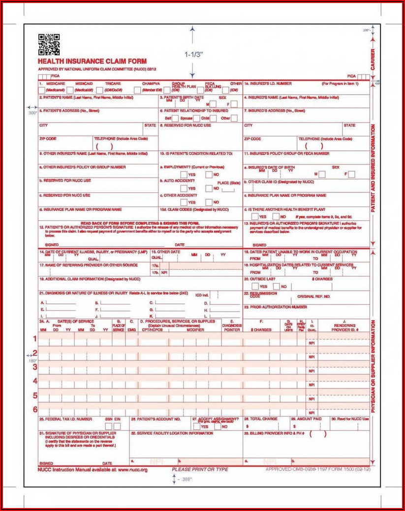 Hcfa 1500 Form 0212 Pdf