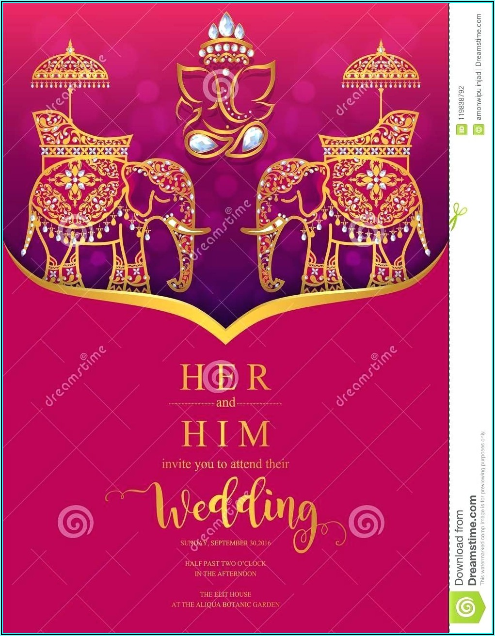 Hindu Wedding Invitation Templates Photoshop