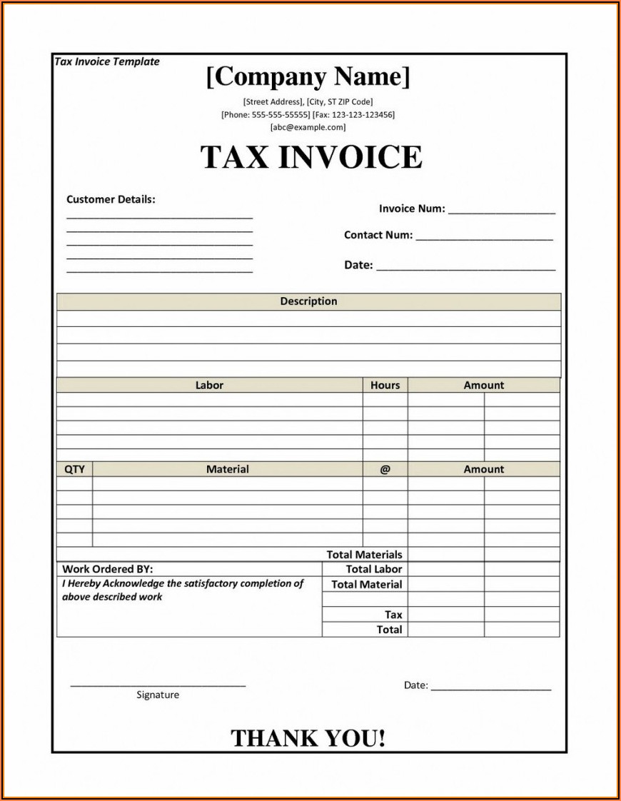 Independent Contractor Invoice Template Nz