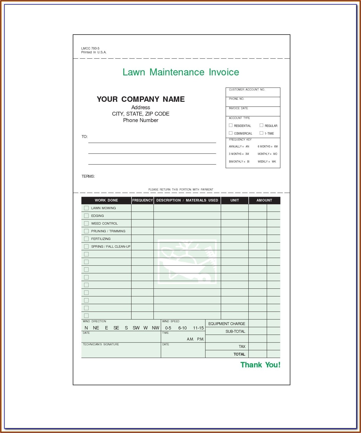 Lawn Cutting Contract Template