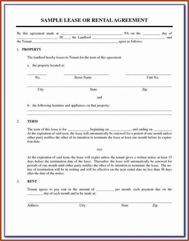 Lease Agreement Template Fl