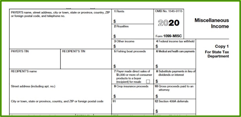 Misc 1099 Form 2020