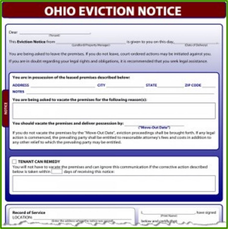 Ohio 3 Day Eviction Notice Form Pdf