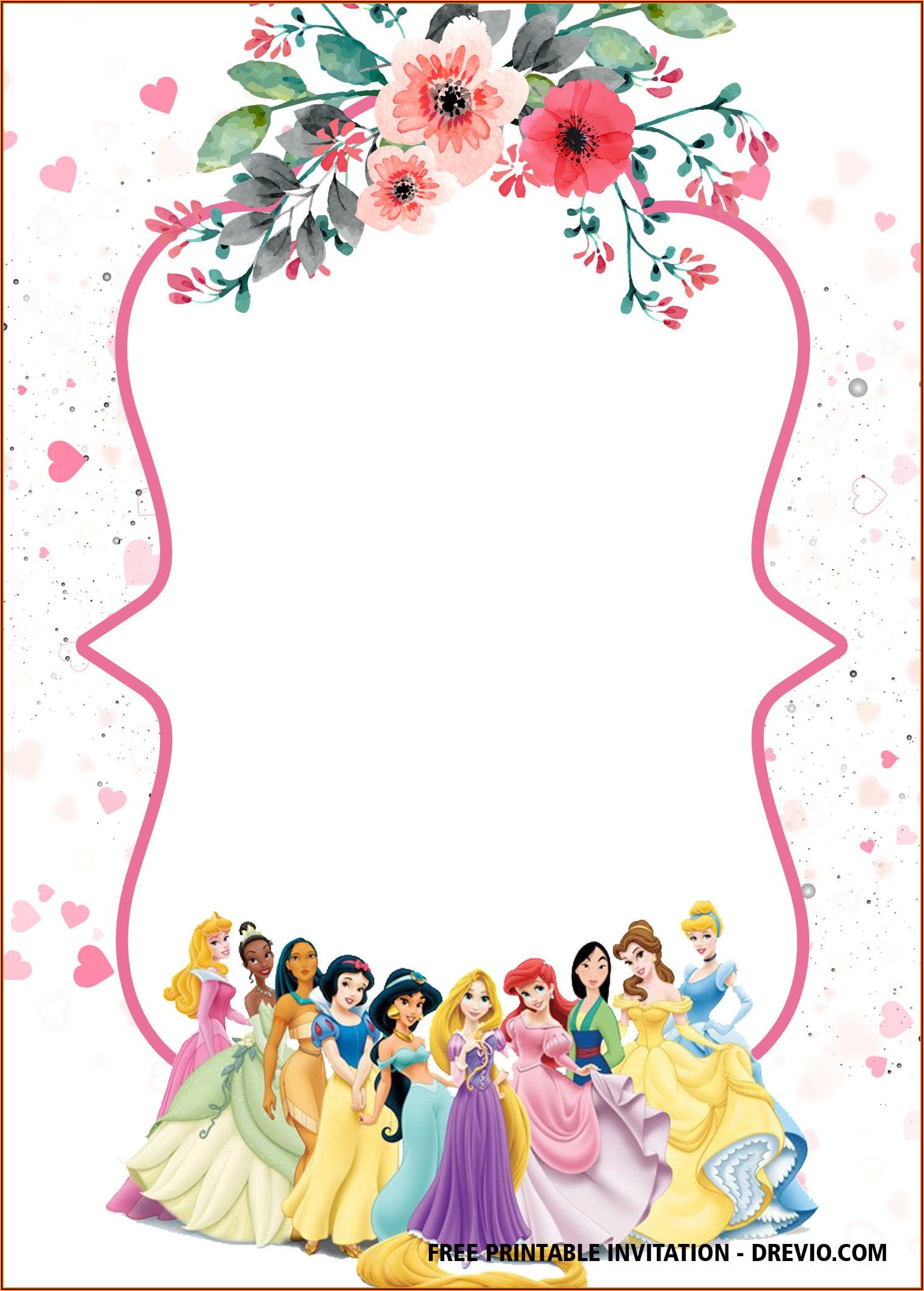 Princess Birthday Invitations Template Free Disney