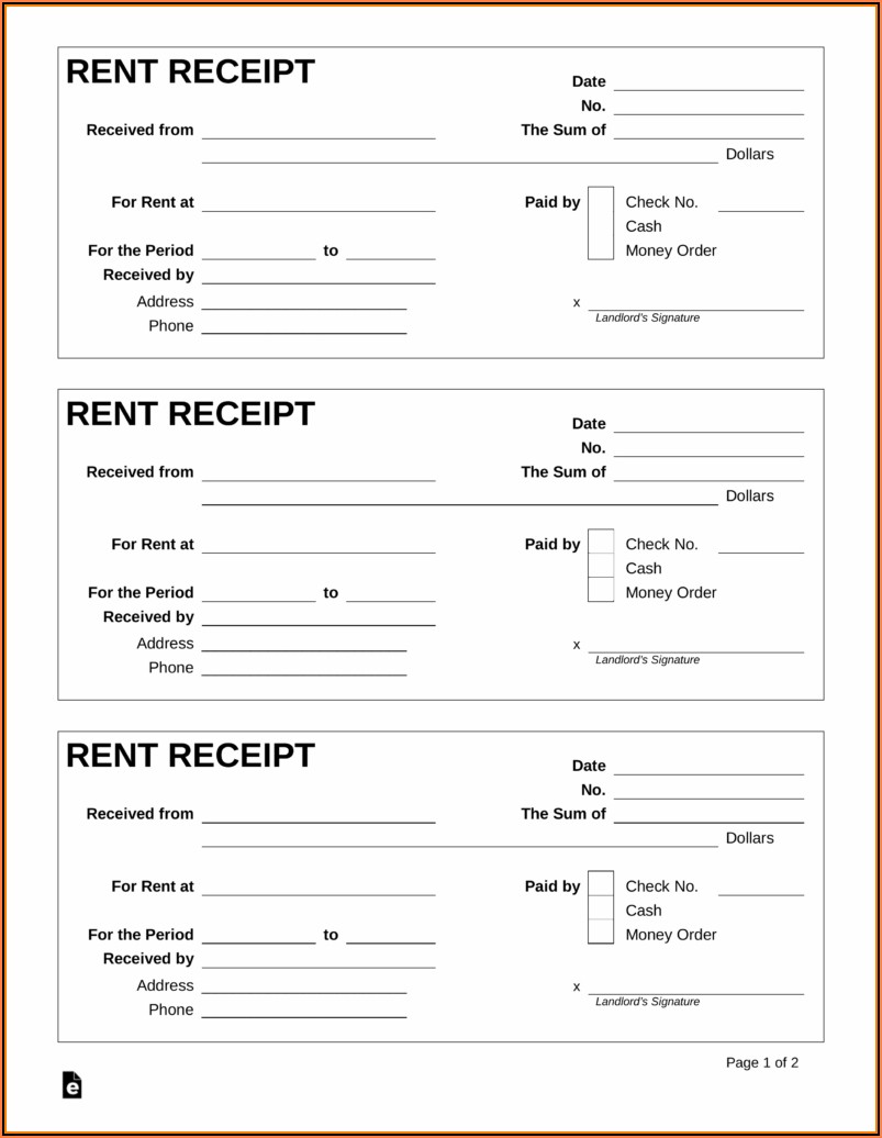 Receipt Template Fillable Pdf