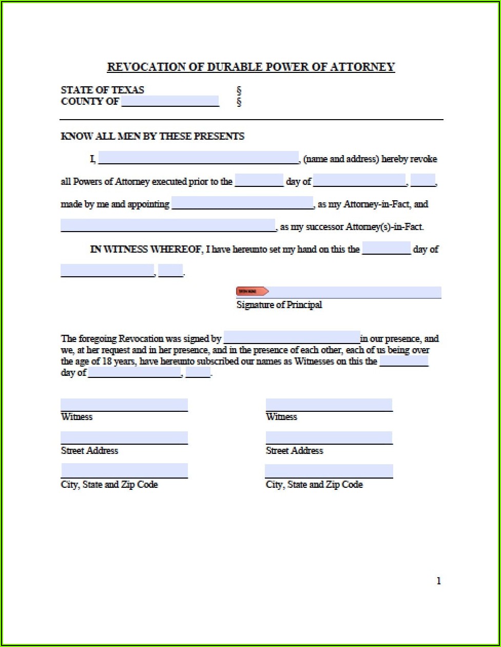 Relinquish Medical Power Of Attorney Form