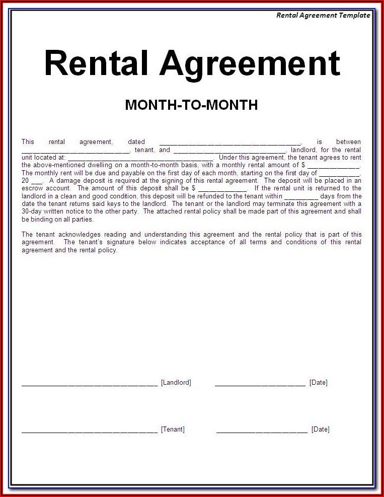 Renting Contract Format