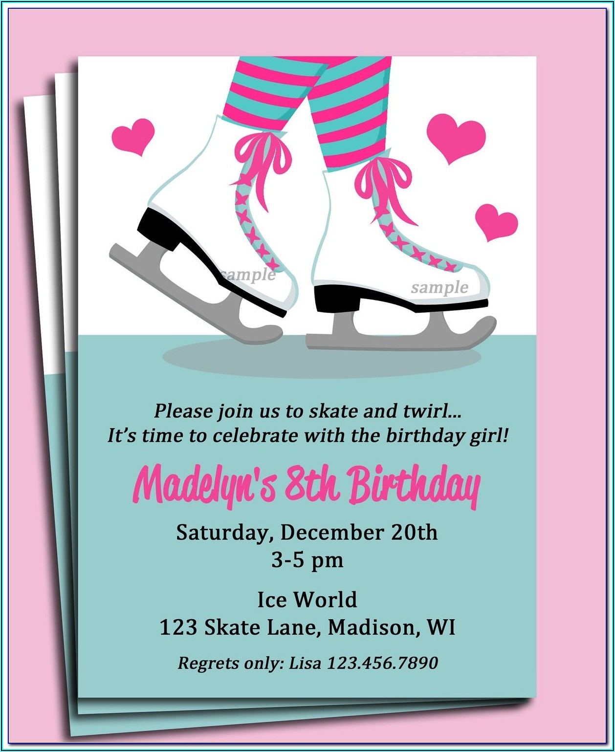Roller Skating Birthday Invitations Templates