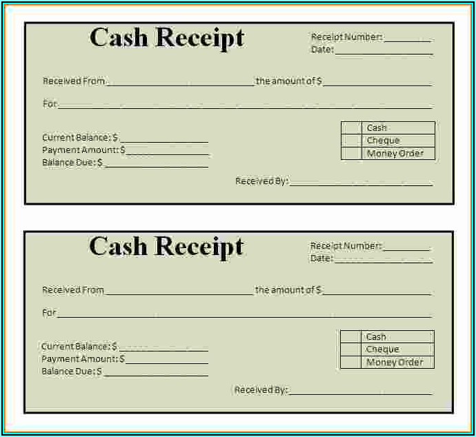Simple Cash Receipt Forms