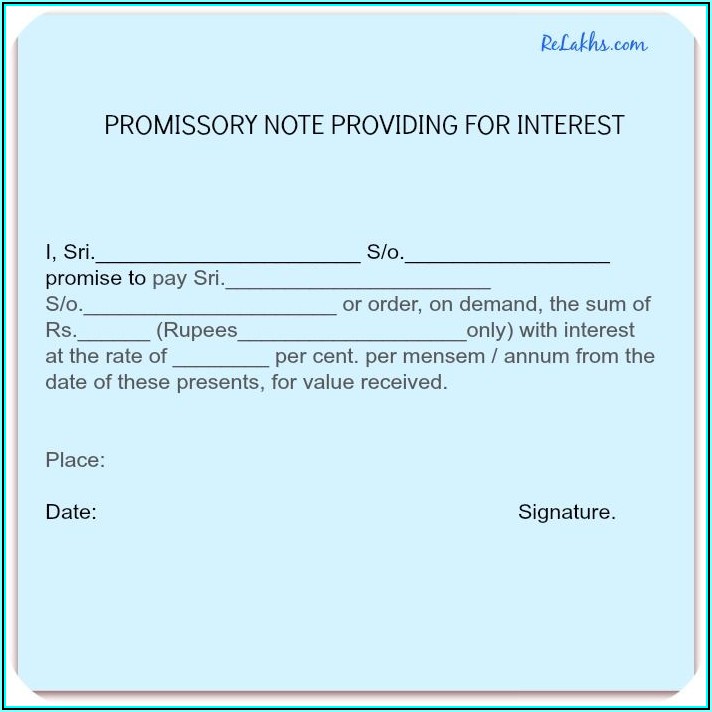 Simple Promissory Note Personal Loan Template
