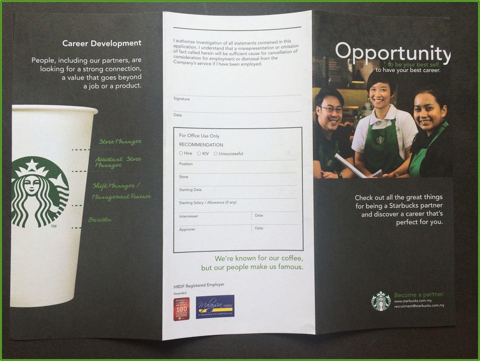 Starbuck Job Application Form