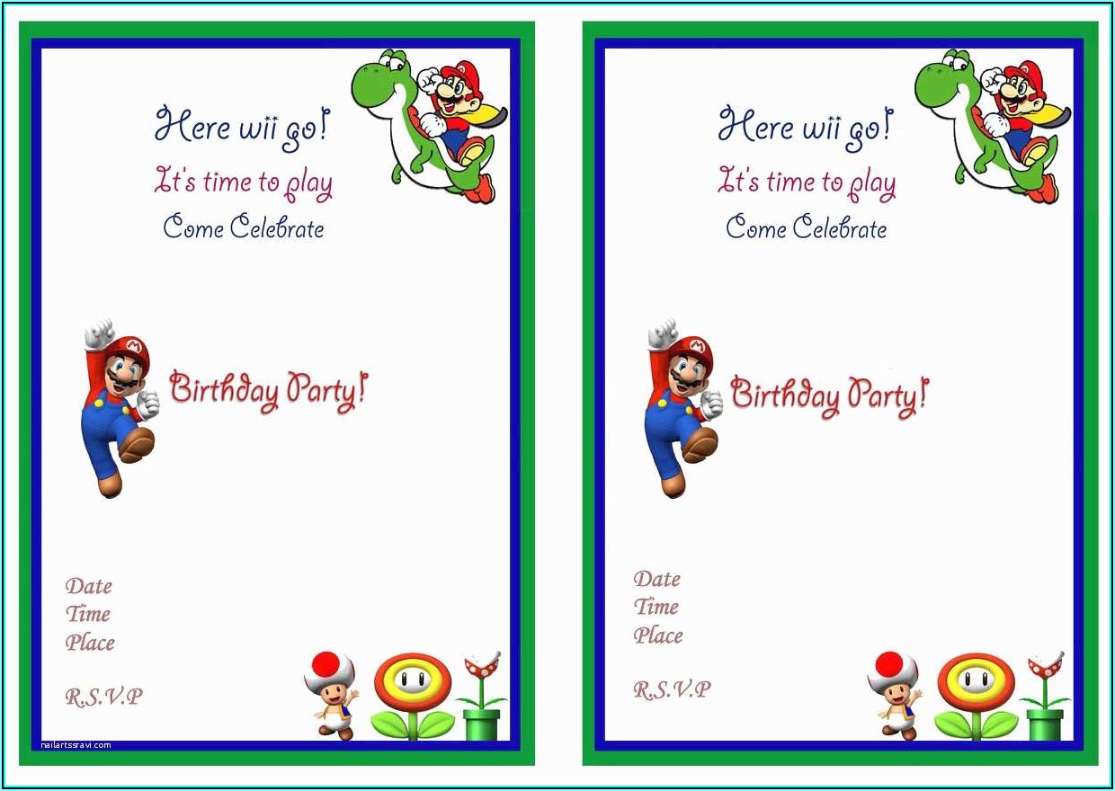 Super Mario Invitations Free Printables