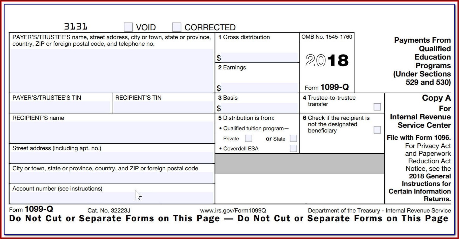 Tax Return Form 1099 G
