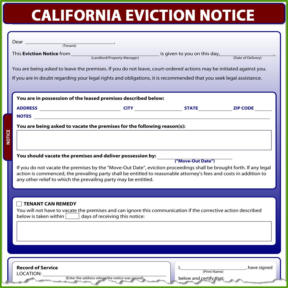 Tenant Eviction Forms California