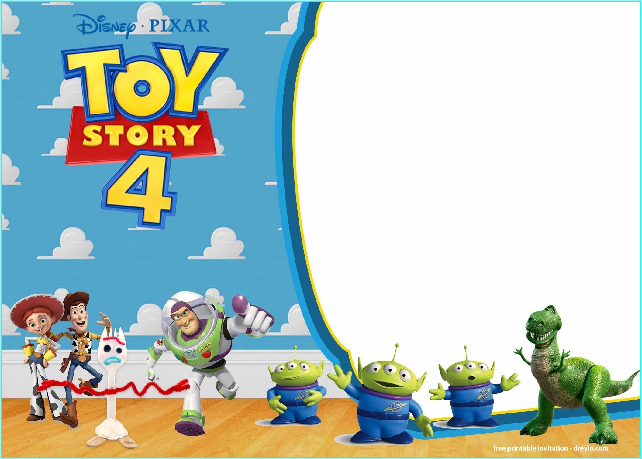 Toy Story 4 Invitation Template