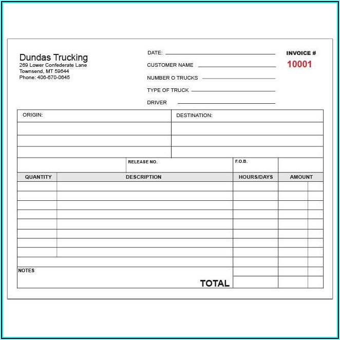 Trucking Invoice Template