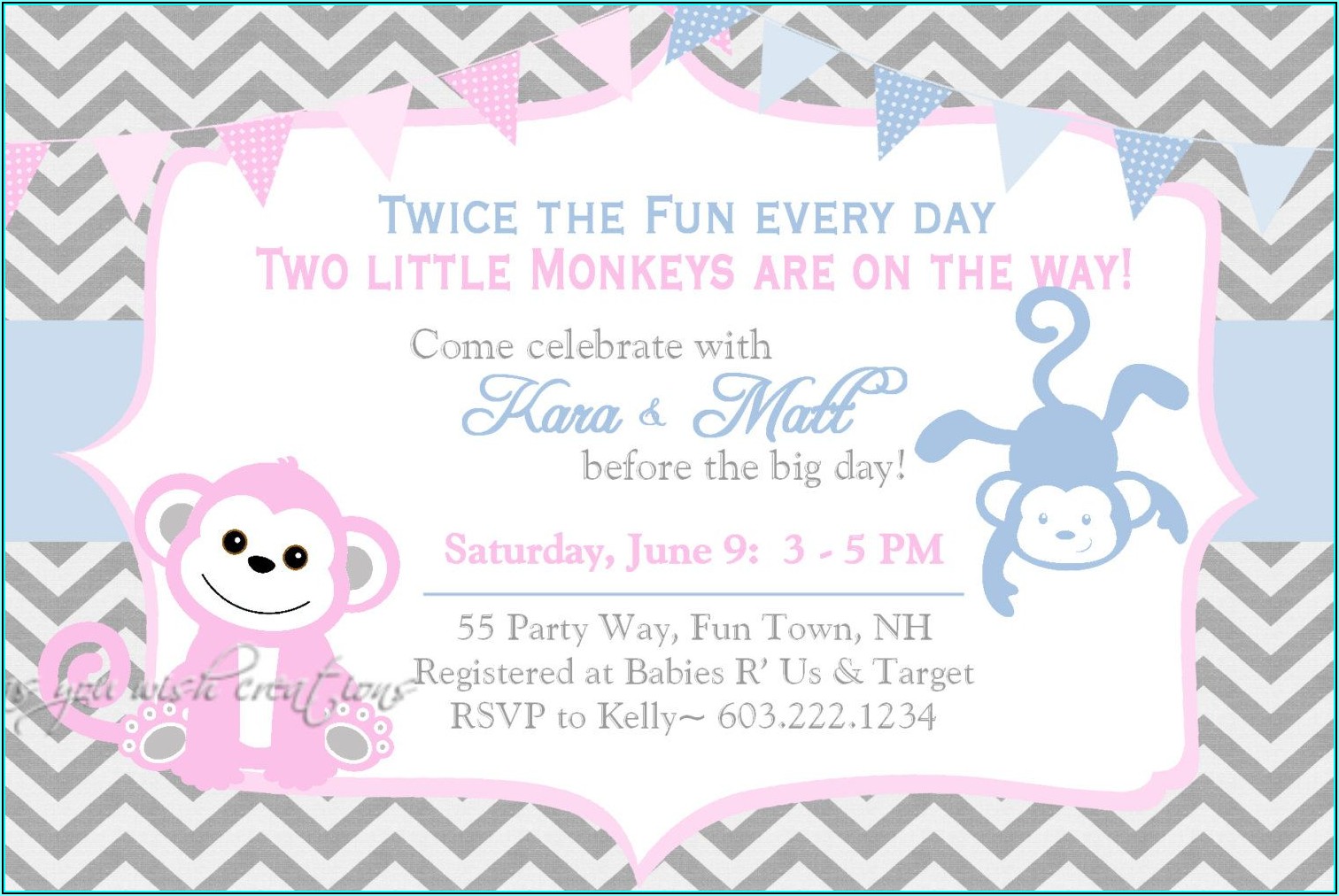 Twin Baby Shower Invitations Templates Free
