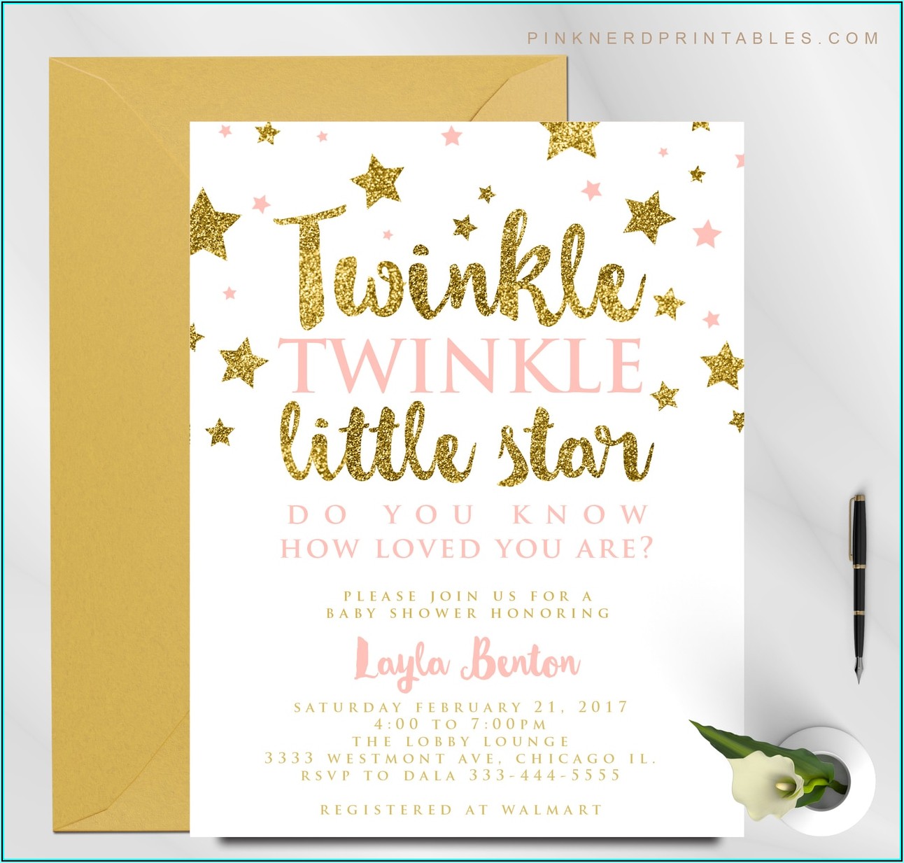 Twinkle Twinkle Little Star Birthday Invitation Wording