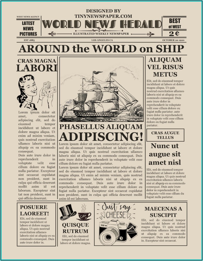 Vintage Newspaper Template Download