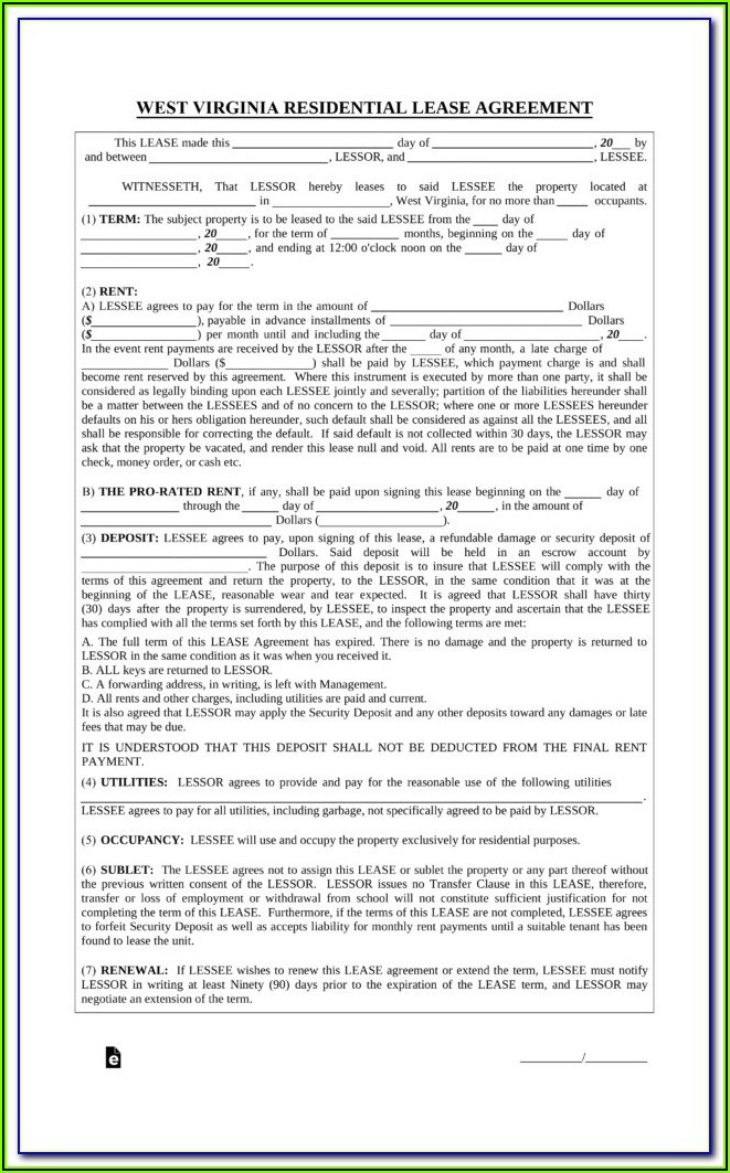 Virginia Residential Rental Application Form