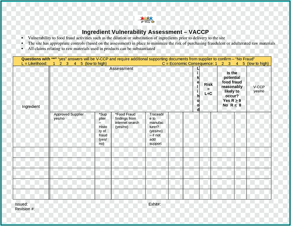 Vulnerability Assessment Template Excel