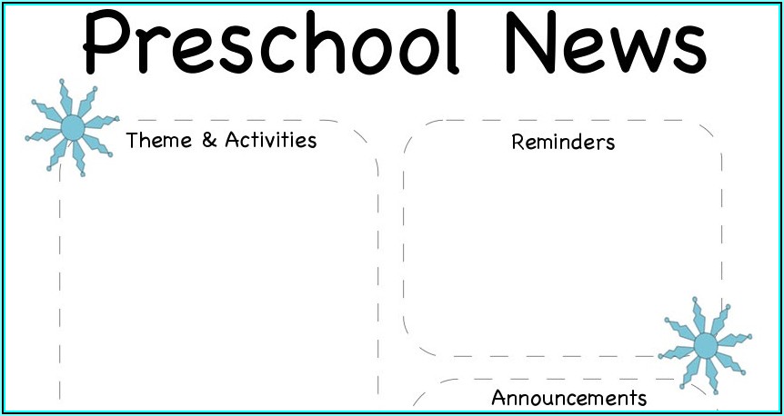 Winter Preschool Newsletter Template