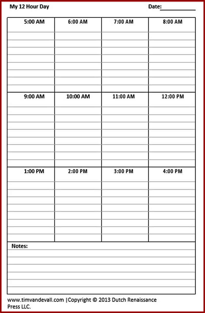 24 7 12 Hour Shift Schedule Template
