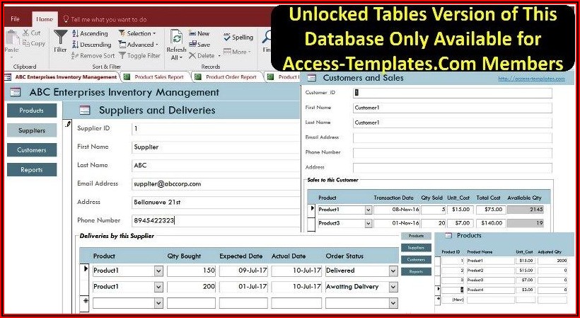 Access Database For Small Business Template