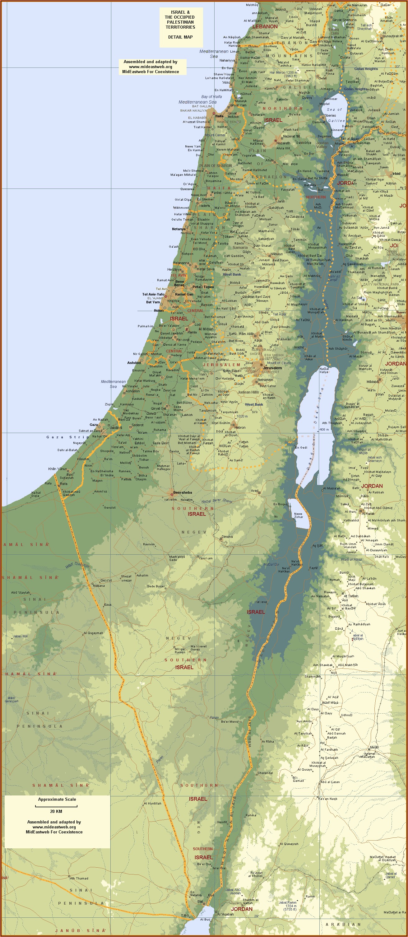 Ancient Map Of Israel And Palestine