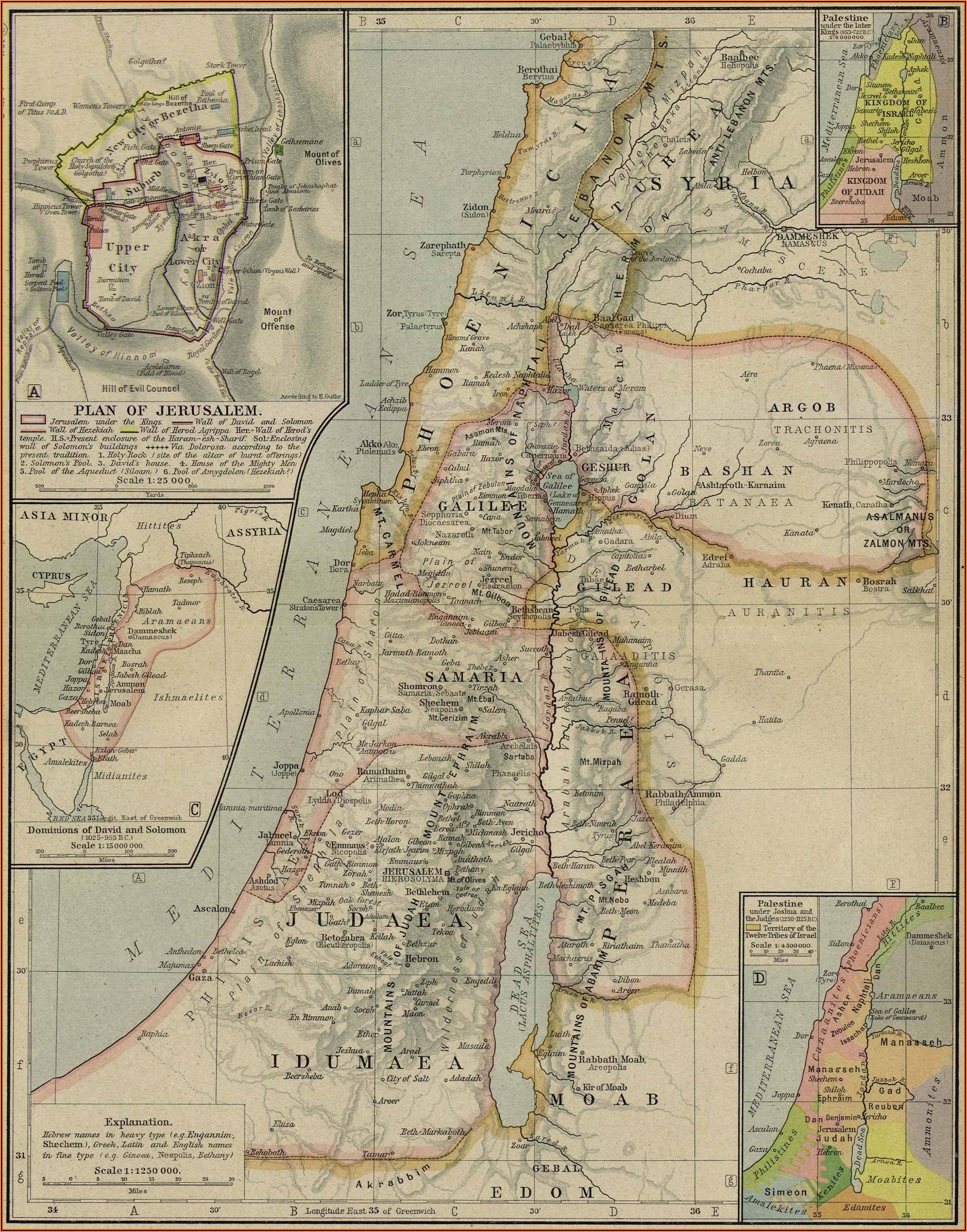 Ancient Map Of Palestine