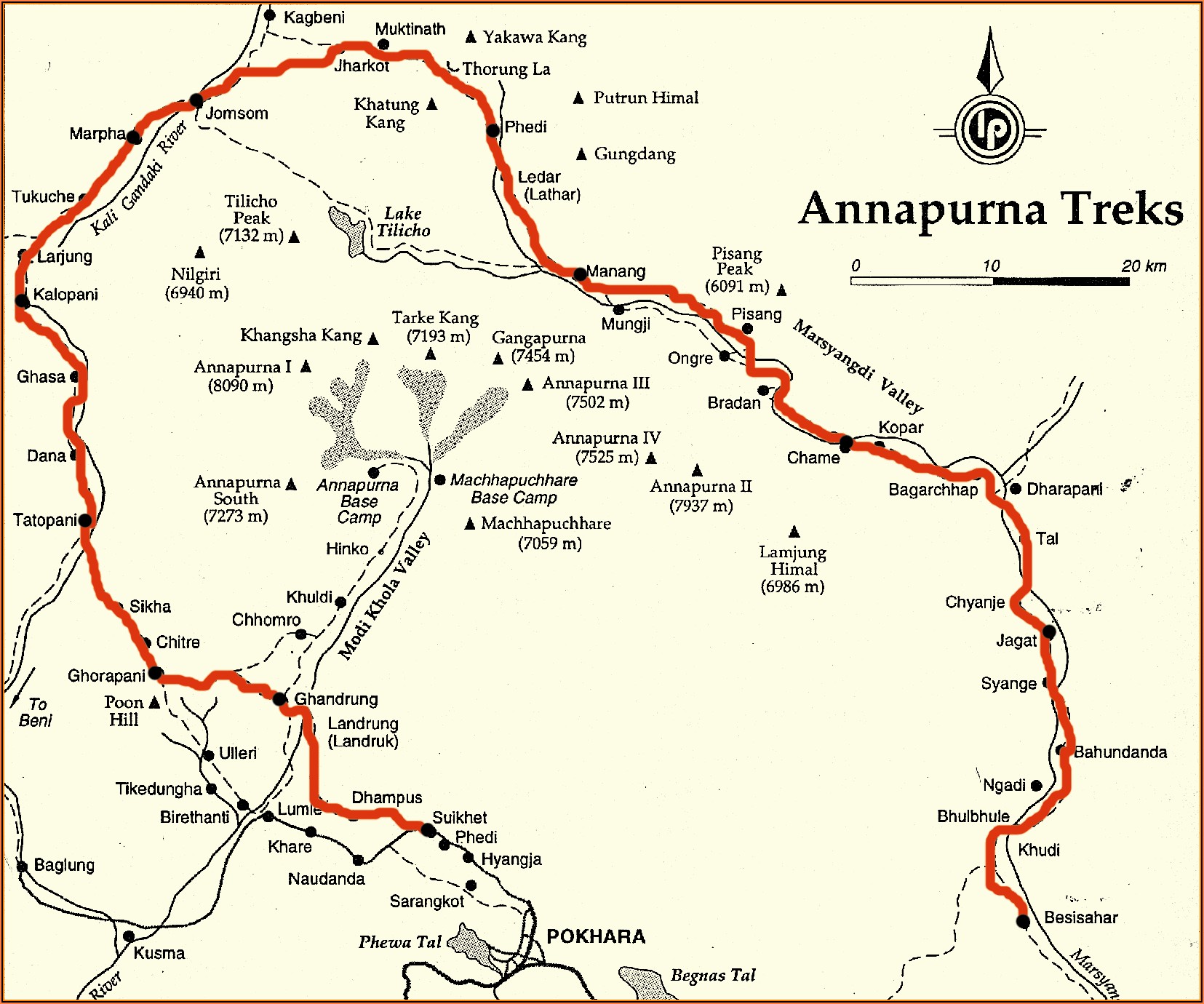 Annapurna Trek Route Map