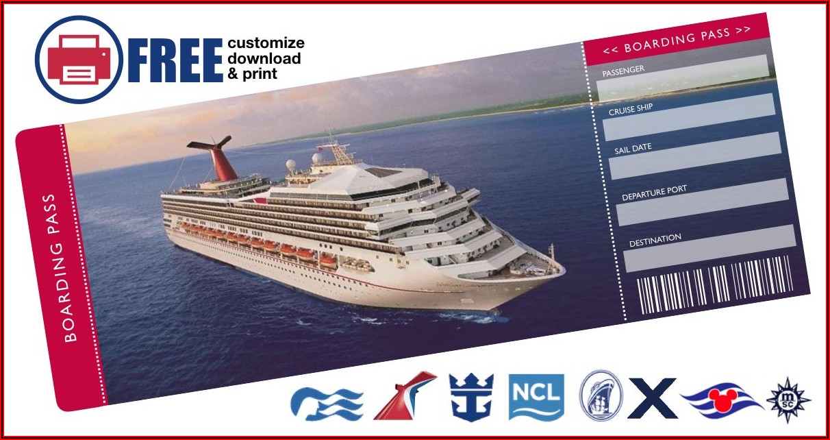 Cruise Ticket Template Free