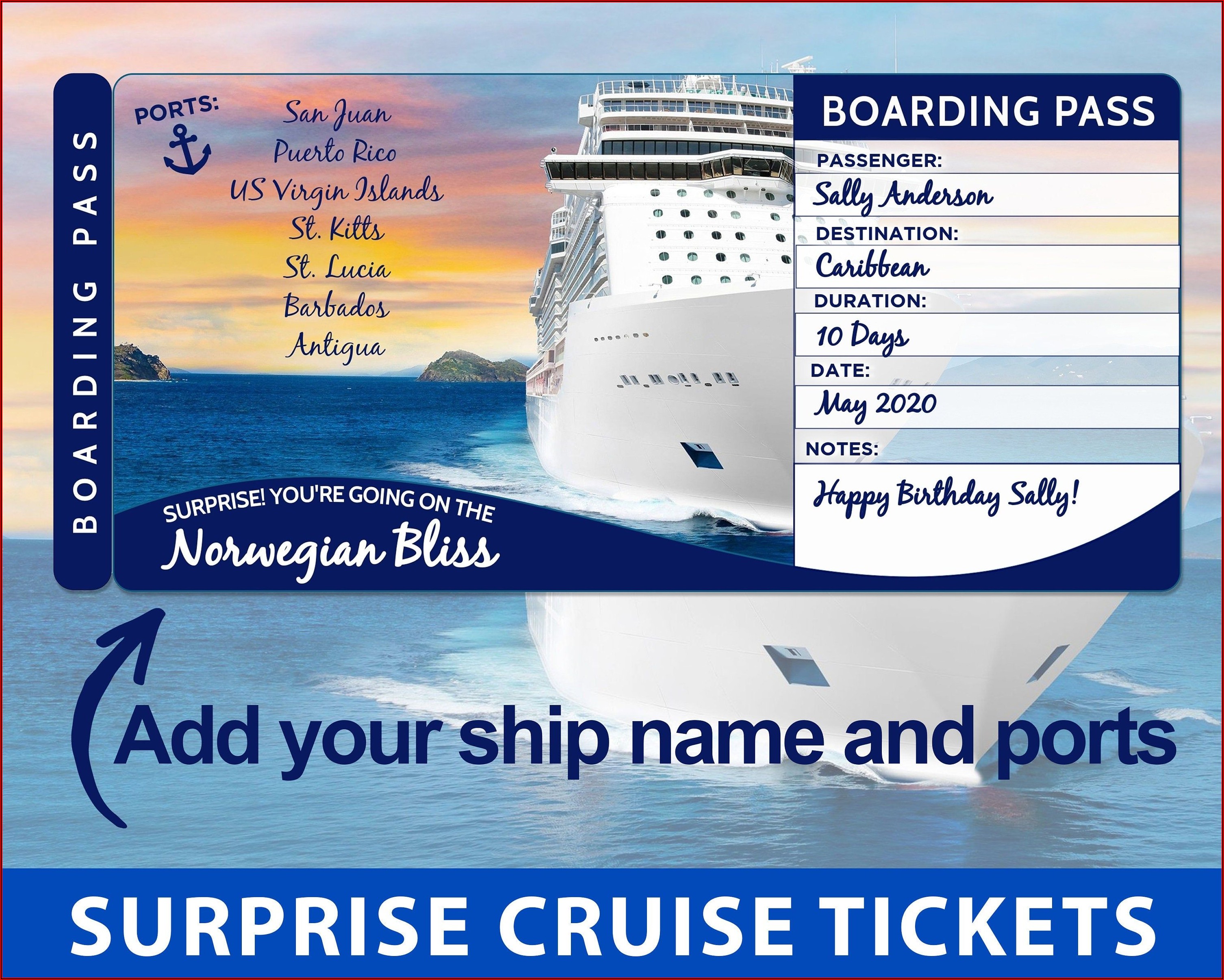 Cruise Ticket Template
