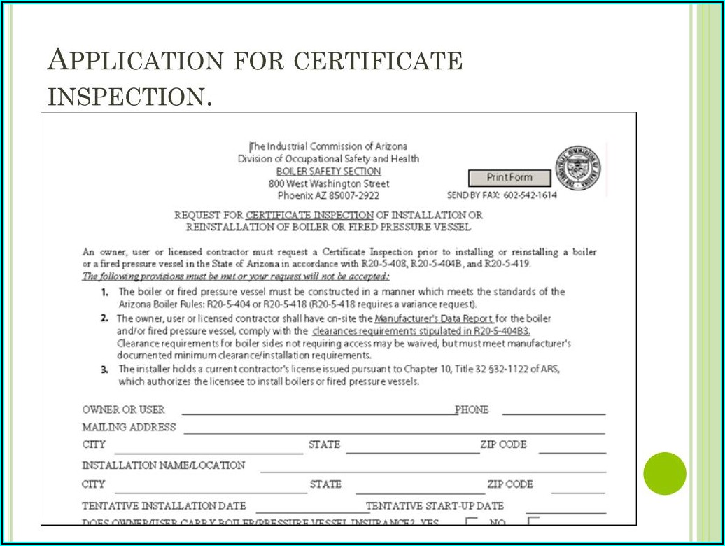 Csd 1 Boiler Inspection Form