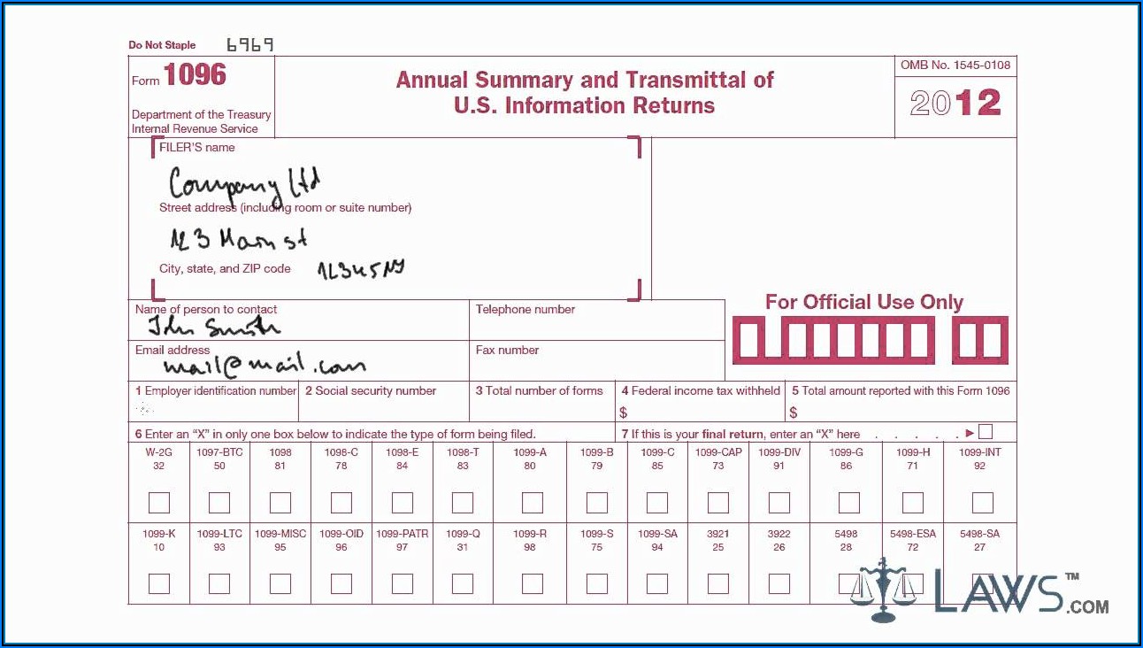Downloadable Irs Form 1096