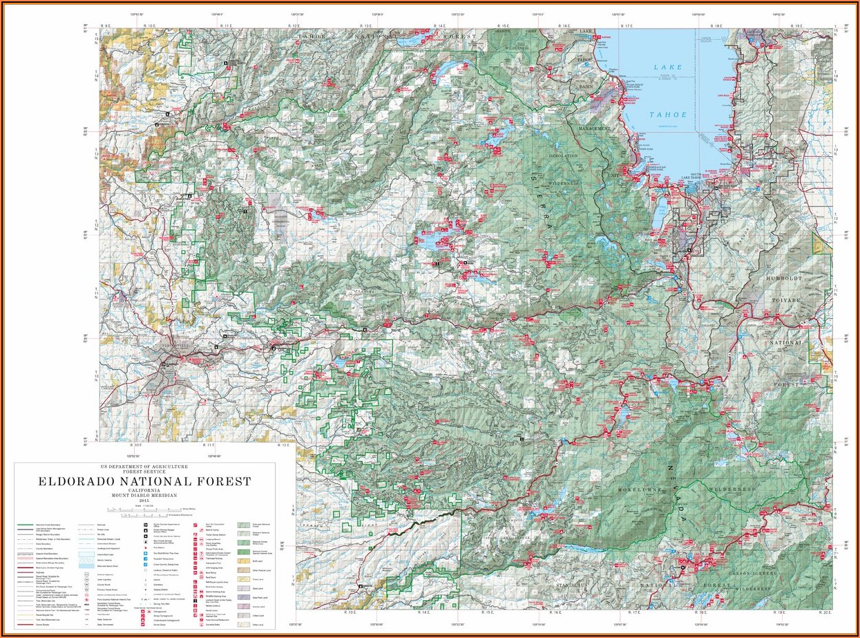 Eldorado National Forest Hiking Map