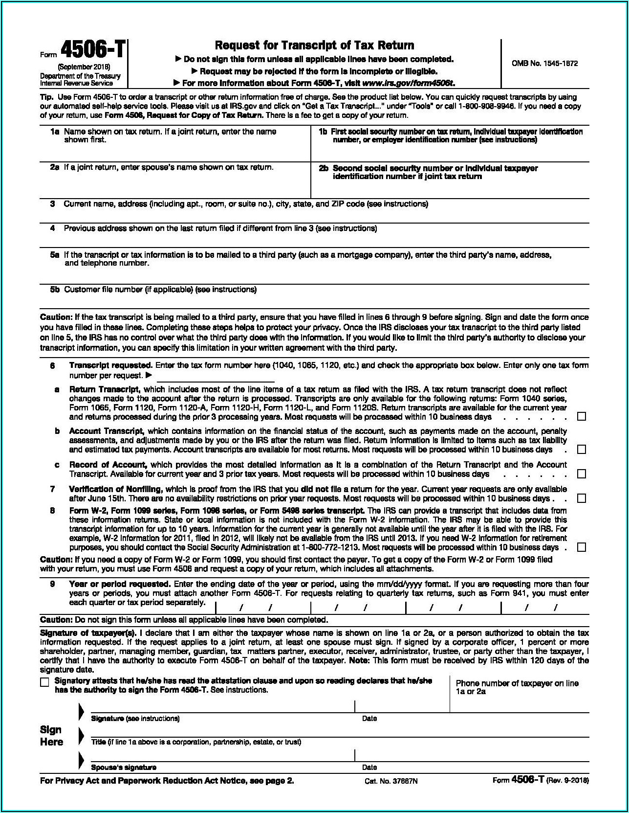 Form 4506 T Mortgage Application