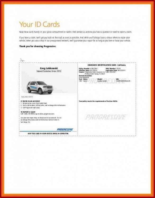 Free Auto Insurance Id Card Template